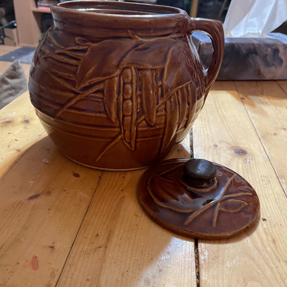 Mccoy Rustic Brown Ceramic Canister with Lid